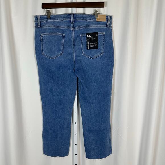 NWT Paige Vintage Cindy Crop High Rise Straight Jeans 34 Seawater Wash Raw Hem‎ - Picture 4 of 11
